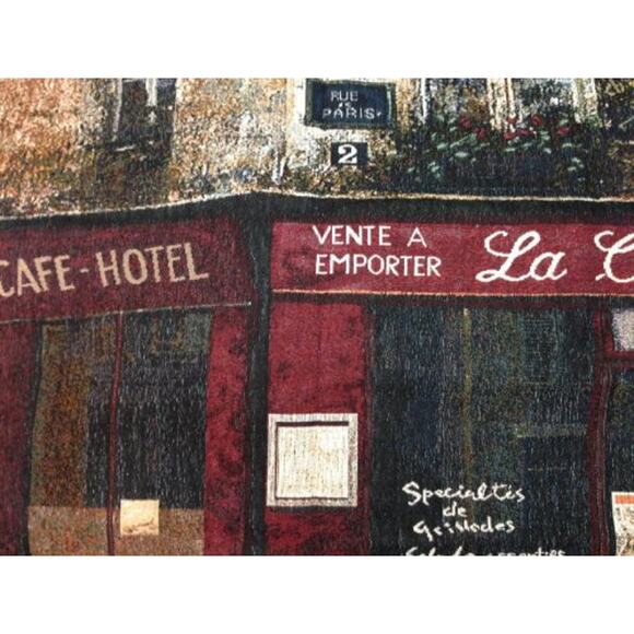 Old World Paris Forgotten Cafe Tapestry Large Wall Hanging  53x35"  NEW - Picture 2 of 3